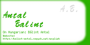antal balint business card